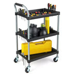 Carrello porta attrezzi multiuso a 3 livelli Costway con ruote universali bloccabili e manico ergonomico