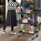 Carrello porta attrezzi multiuso a 3 livelli Costway con ruote universali bloccabili e manico ergonomico
