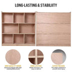 8-Compartment Solid Wood Storage Cabinet, Kids Book Shelf, Kids Toy Storage Organizer for Classrooms