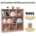 8-Compartment Solid Wood Storage Cabinet, Kids Book Shelf, Kids Toy Storage Organizer for Classrooms