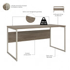 60W x 30D Computer Table Desk with Metal Legs - Multiple Colors
