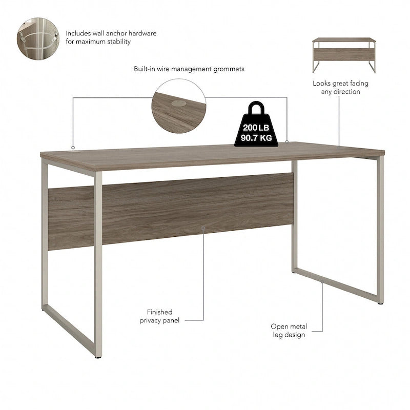 60W x 30D Computer Table Desk with Metal Legs - Multiple Colors