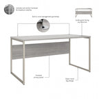 60W x 30D Computer Table Desk with Metal Legs - Multiple Colors