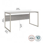 60W x 30D Computer Table Desk with Metal Legs - Multiple Colors