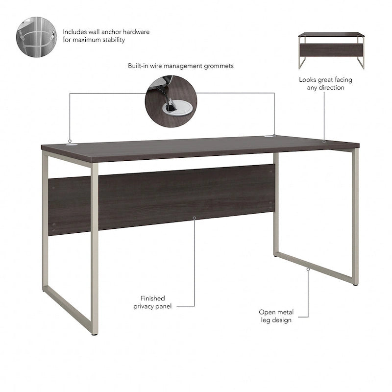 60W x 30D Computer Table Desk with Metal Legs - Multiple Colors