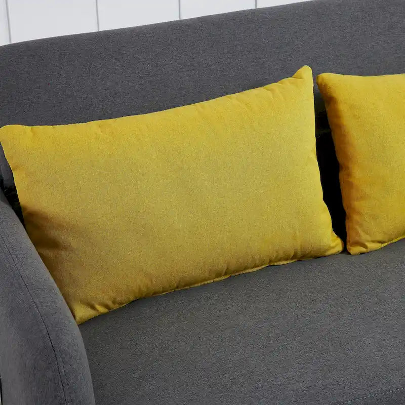 Gray Convertible Sofa Bed for 2 with USB Port