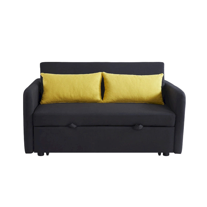 Gray Convertible Sofa Bed for 2 with USB Port
