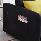Gray Convertible Sofa Bed for 2 with USB Port