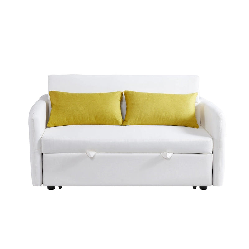 Gray Convertible Sofa Bed for 2 with USB Port