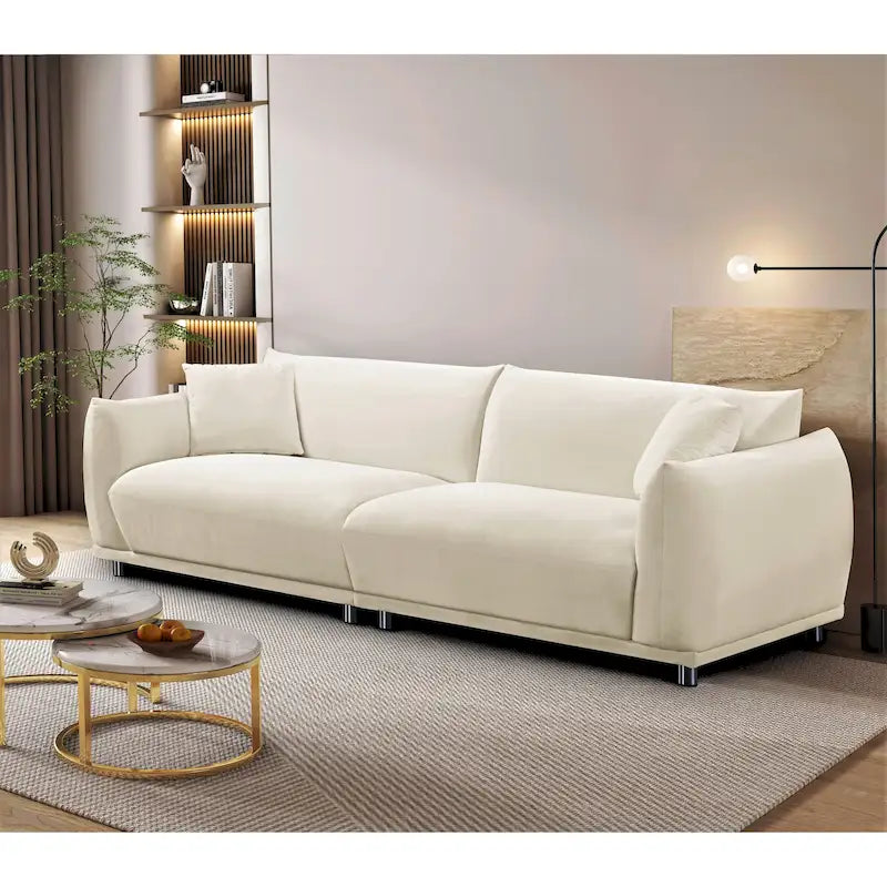 88.2" Velvet Sofa with Metal Legs - 3 Seater