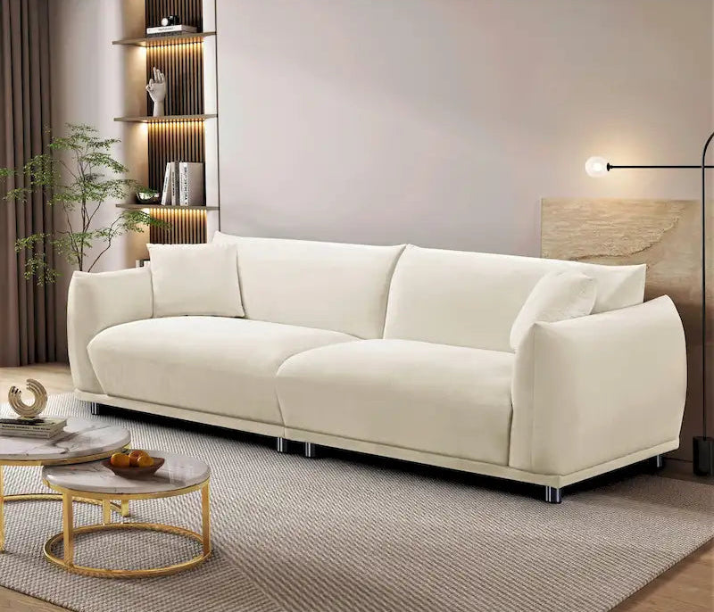 88.2" Velvet Sofa with Metal Legs - 3 Seater
