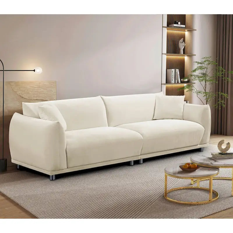 88.2" Velvet Sofa with Metal Legs - 3 Seater