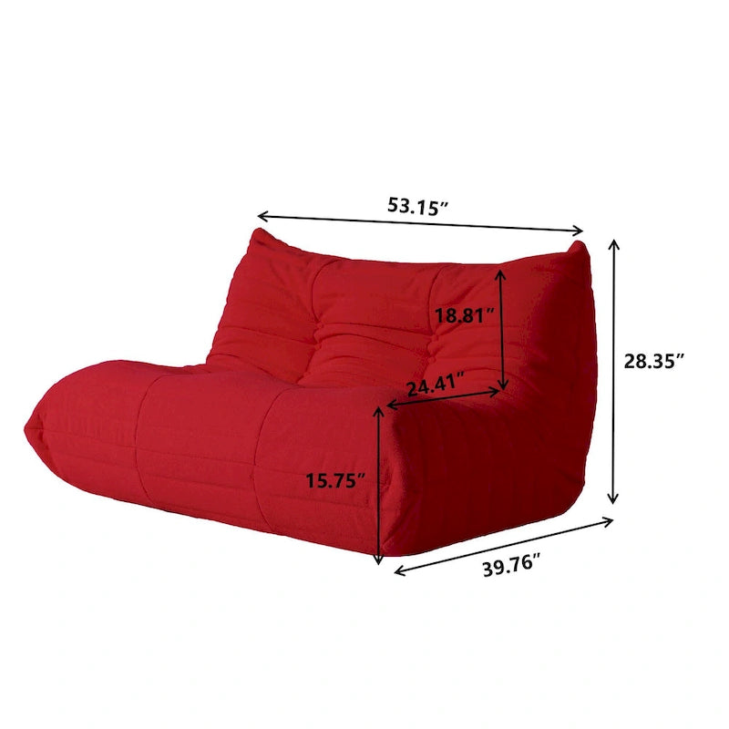 Teddy Velvet Floor Sofa Set - 2-3 Seater with Ottoman