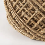 Mercana Allium Brown Woven Wool Round Pouf