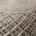 Mercana Allium Brown Woven Wool Round Pouf