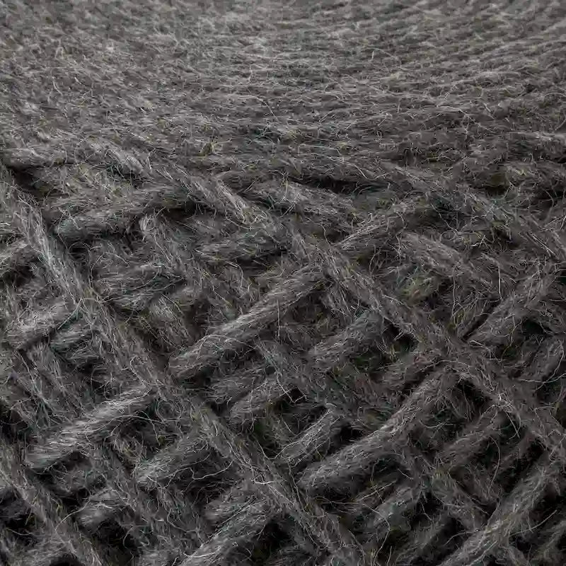 Mercana Allium Brown Woven Wool Round Pouf