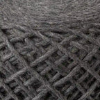 Mercana Allium Brown Woven Wool Round Pouf