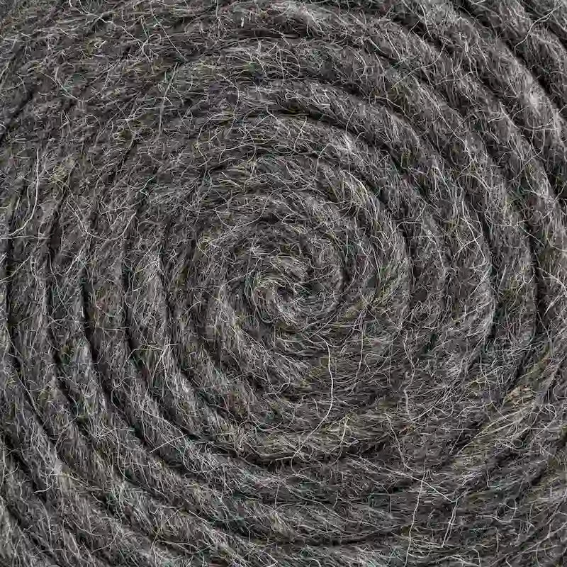 Mercana Allium Brown Woven Wool Round Pouf