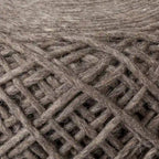 Mercana Allium Brown Woven Wool Round Pouf