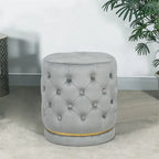 Adeco 18.3 Height Button Tufted Upholstered Round Ottoman