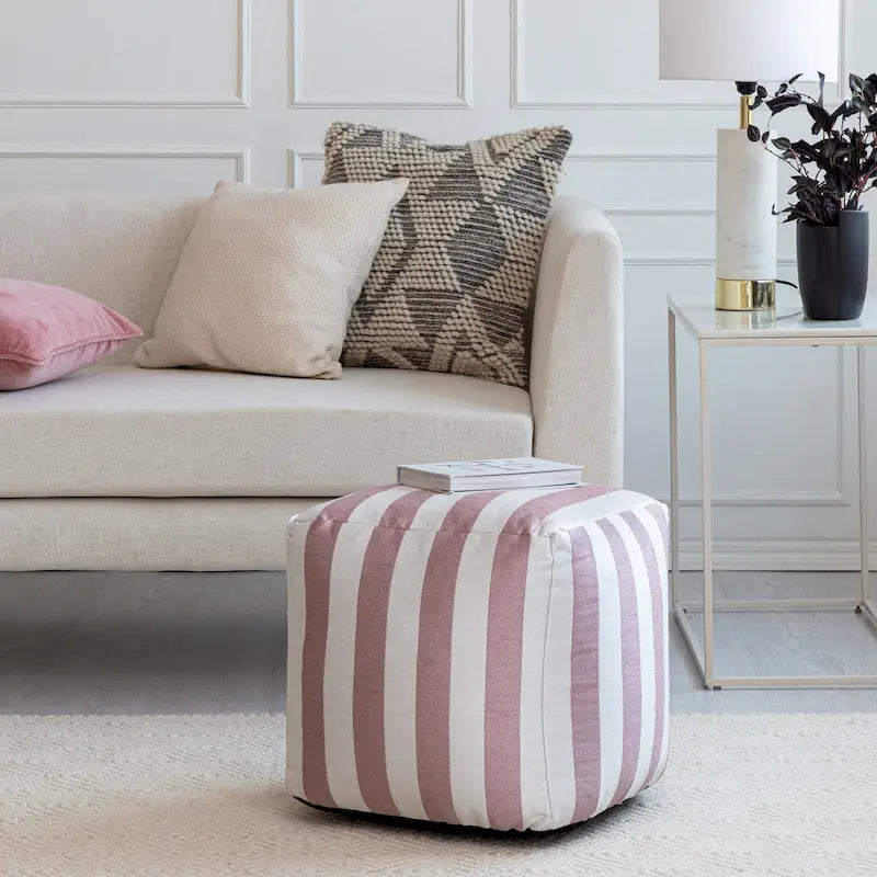 Jani Cape May Indoor/Outdoor 18 x 18 Square Pouf Ottoman
