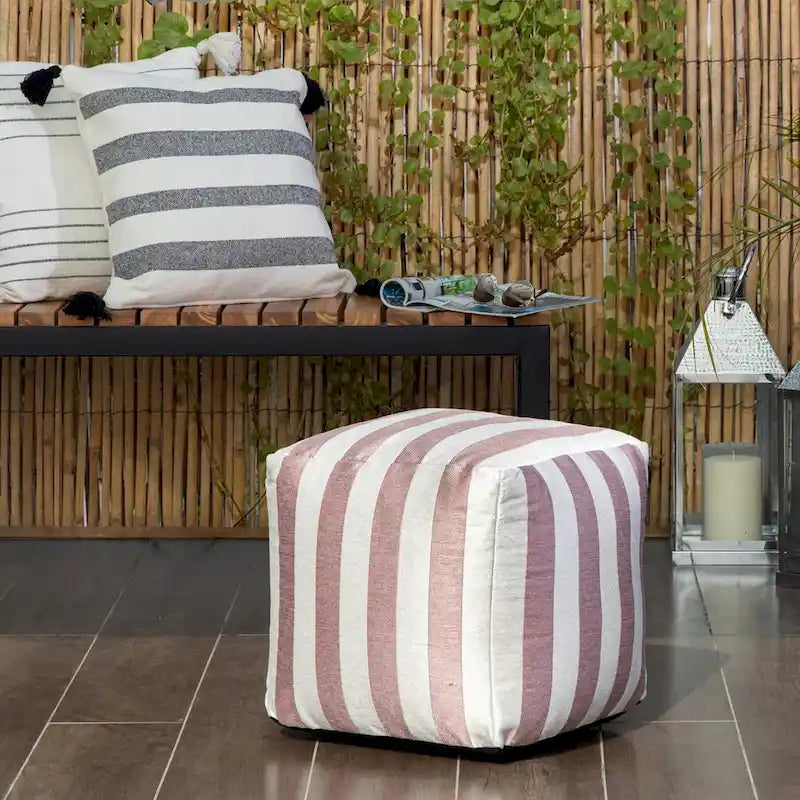 Jani Cape May Indoor/Outdoor 18 x 18 Square Pouf Ottoman