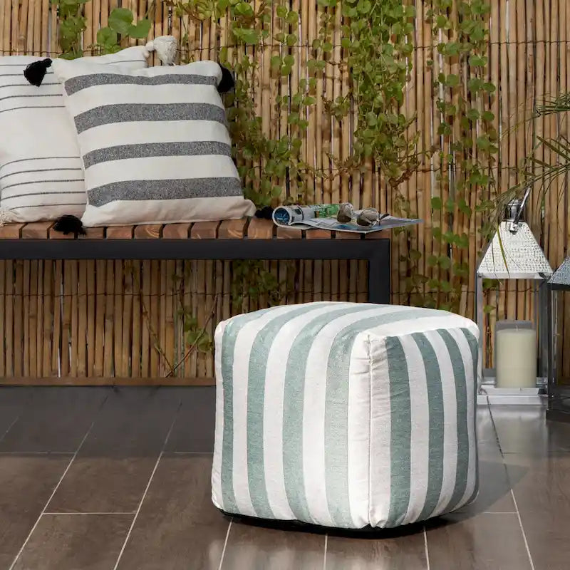 Jani Cape May Indoor/Outdoor 18 x 18 Square Pouf Ottoman