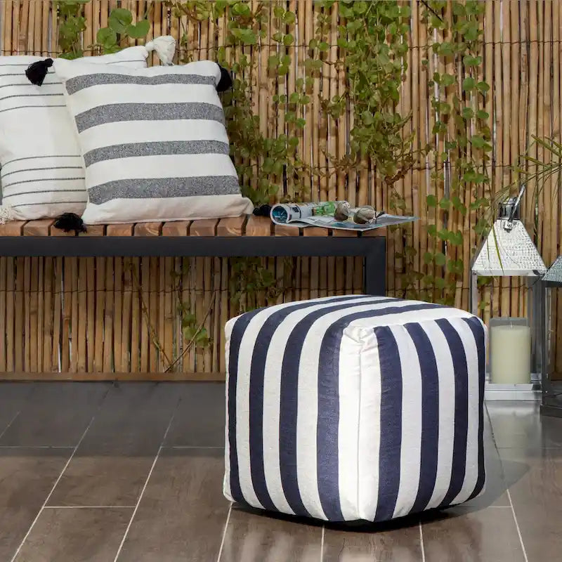 Jani Cape May Indoor/Outdoor 18 x 18 Square Pouf Ottoman