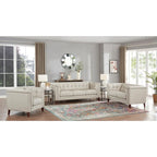 Hydeline Arvo Top Grain Leather Sofa Loveseat and Chair Set with Feather, Memory Foam and Springs