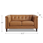 Hydeline Arvo Top Grain Leather Sofa Loveseat and Chair Set with Feather, Memory Foam and Springs