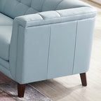 Hydeline Arvo Top Grain Leather Sofa Loveseat and Chair Set with Feather, Memory Foam and Springs