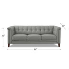 Hydeline Arvo Top Grain Leather Sofa Loveseat and Chair Set with Feather, Memory Foam and Springs