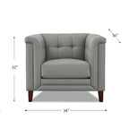 Hydeline Arvo Top Grain Leather Sofa Loveseat and Chair Set with Feather, Memory Foam and Springs