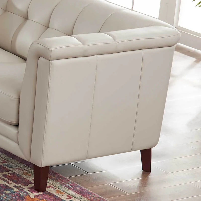 Hydeline Arvo Top Grain Leather Sofa Loveseat and Chair Set with Feather, Memory Foam and Springs