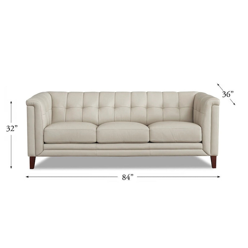 Hydeline Arvo Top Grain Leather Sofa Loveseat and Chair Set with Feather, Memory Foam and Springs