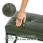 Glitzhome Modern PU Leather Tufted Accent Chair with Ottoman Set