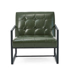 Glitzhome Modern PU Leather Tufted Accent Chair with Ottoman Set