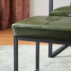 Glitzhome Modern PU Leather Tufted Accent Chair with Ottoman Set