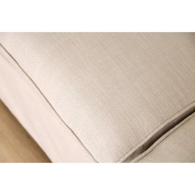 Grey Linen Skirted L-Shape Sectional Sofa - Right Facing