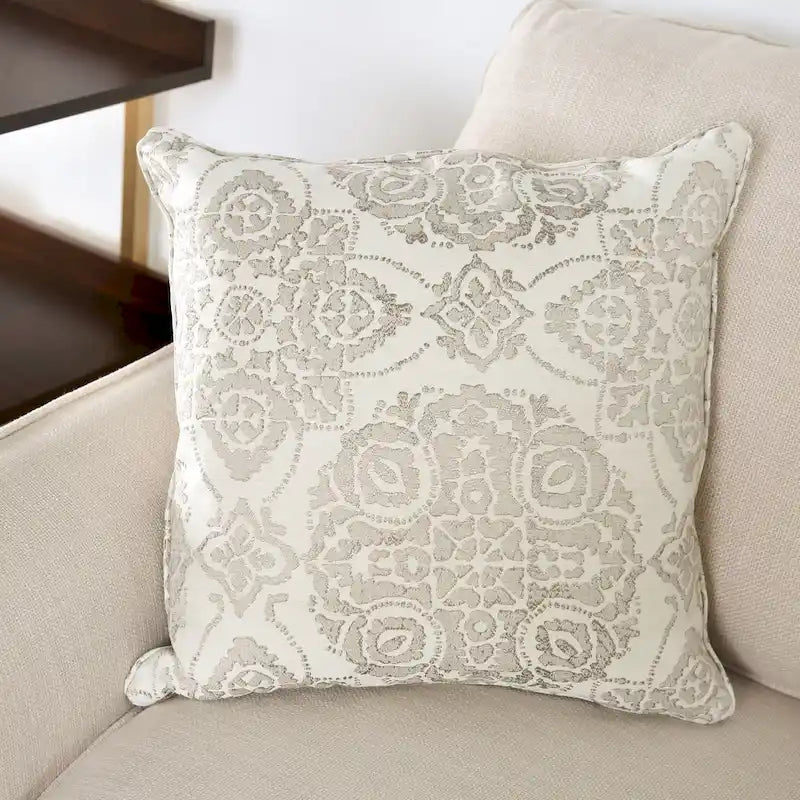 Grey Linen Skirted L-Shape Sectional Sofa - Right Facing