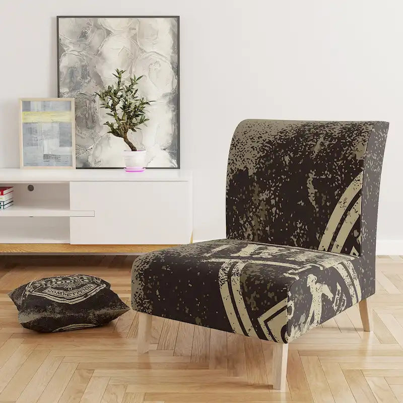 Designart Wild West Rodeo Sedia da accento contemporanea in stile rustico rivestita – Poltrona con braccioli