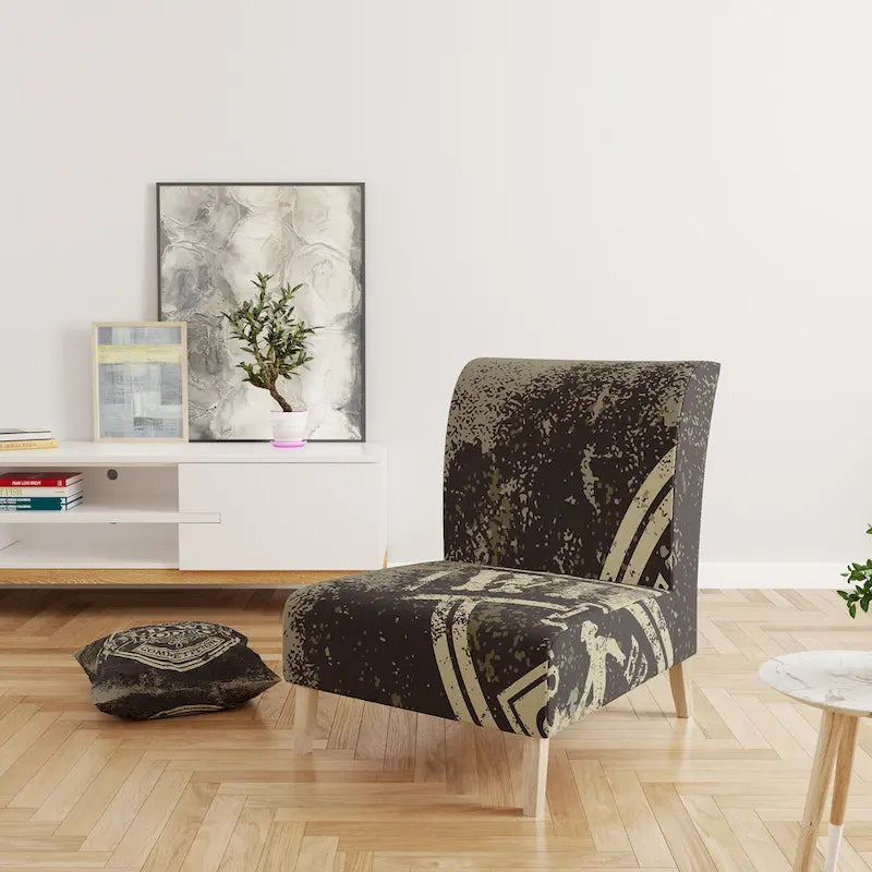 Designart Wild West Rodeo Sedia da accento contemporanea in stile rustico rivestita – Poltrona con braccioli