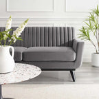 Engage Channel Tufted Performance Velvet Loveseat