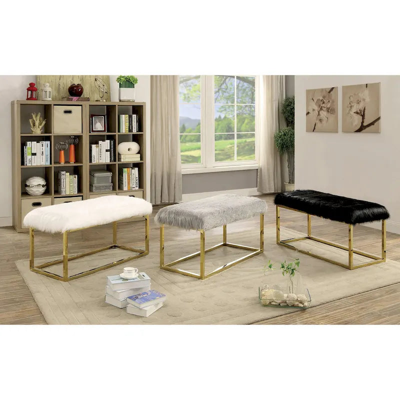 Panca da ingresso Tula Contemporary in metallo da 40 pollici di Furniture of America