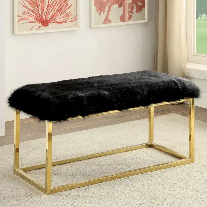 Panca da ingresso Tula Contemporary in metallo da 40 pollici di Furniture of America