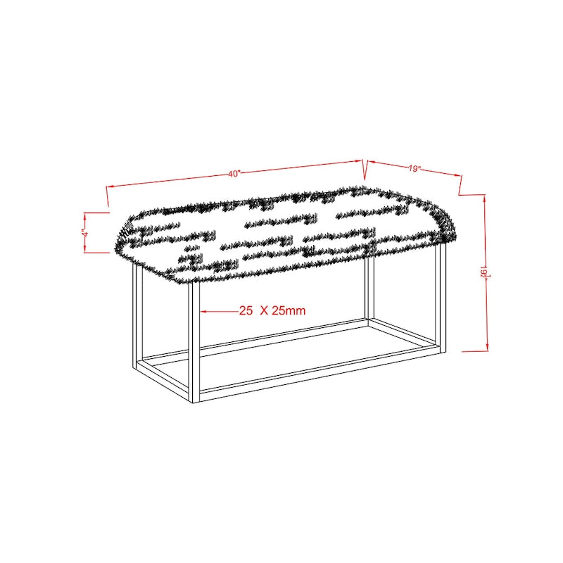Panca da ingresso Tula Contemporary in metallo da 40 pollici di Furniture of America