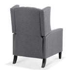 27 Wide Upholstered Manual Recliner, Wing Sofa Chair with Wood Legs