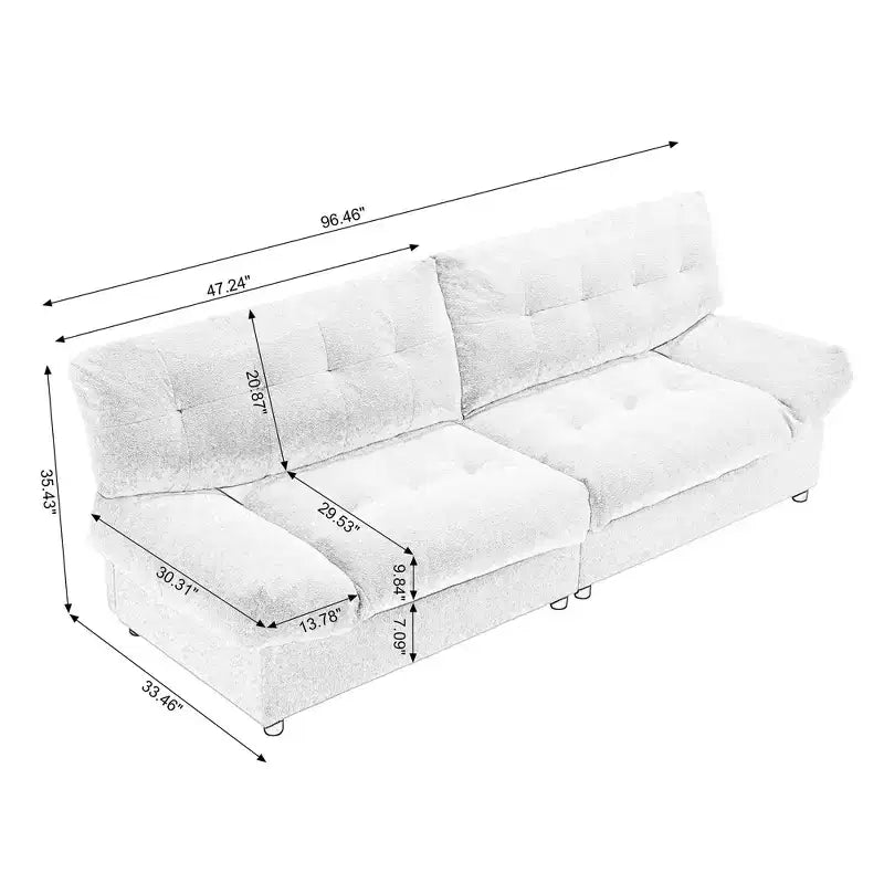 Divano a due posti Cloud Sofa da 96W, Divano imbottito 4L -ModernLuxe