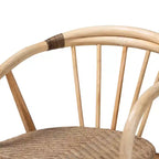 Baxton Studio Kyoto Modern Bohemian Natural Brown Finished Wood and Rattan 5-Piece Dining Set