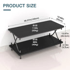 3-Piece Coffee Table Set - Brown/Black X-Cross Design for Living Room